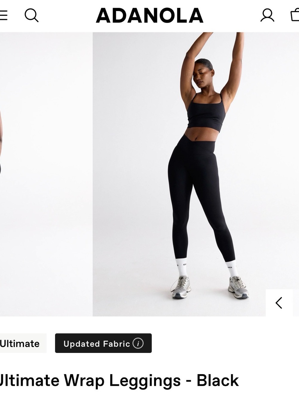 Adanola Black Cross-Over Waist Leggings